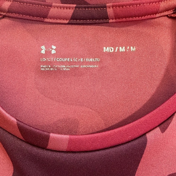 Under Armour Burgundy Camouflage Tee Shirt Size M - Picture 2 of 9